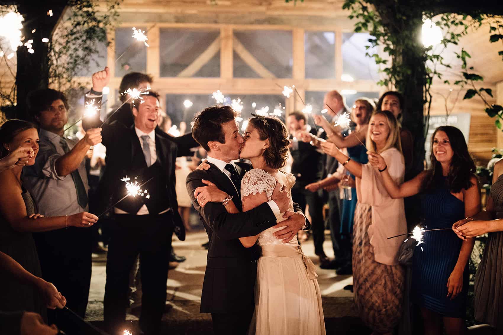 sparkler shot at wedding