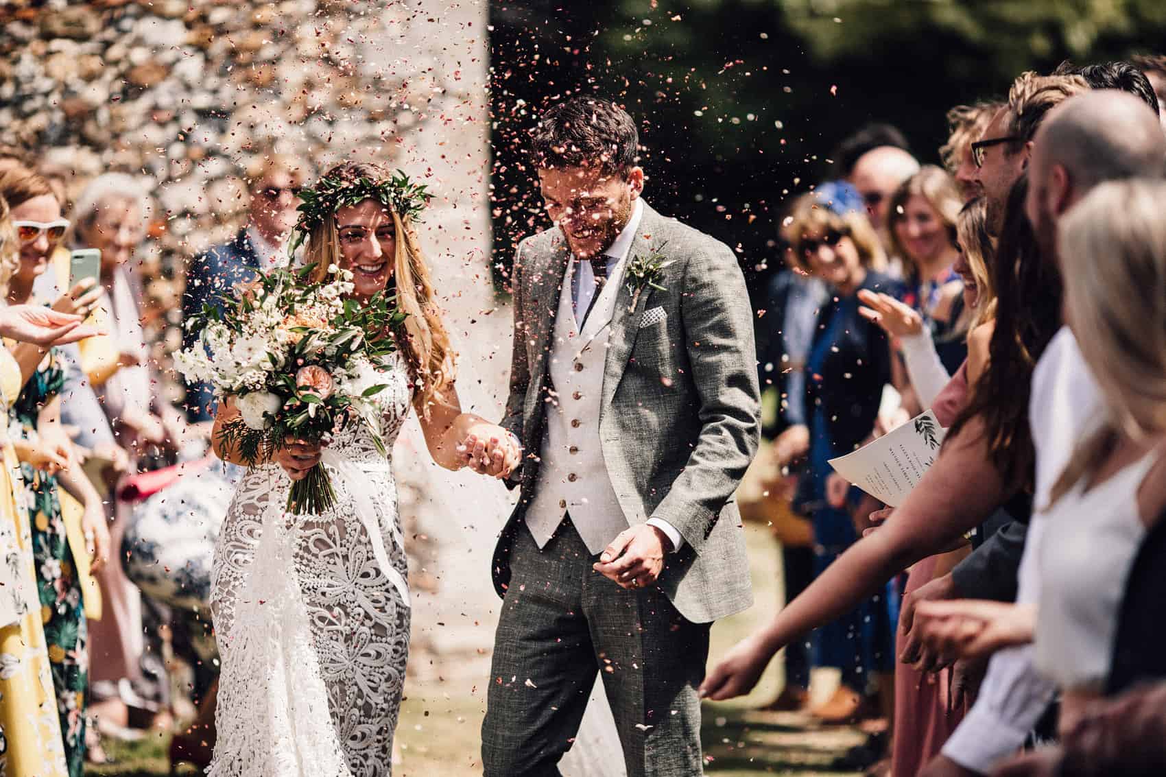 confetti wedding shot