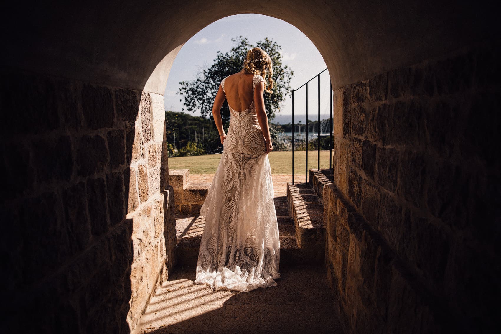 bhldn lace wedding dress