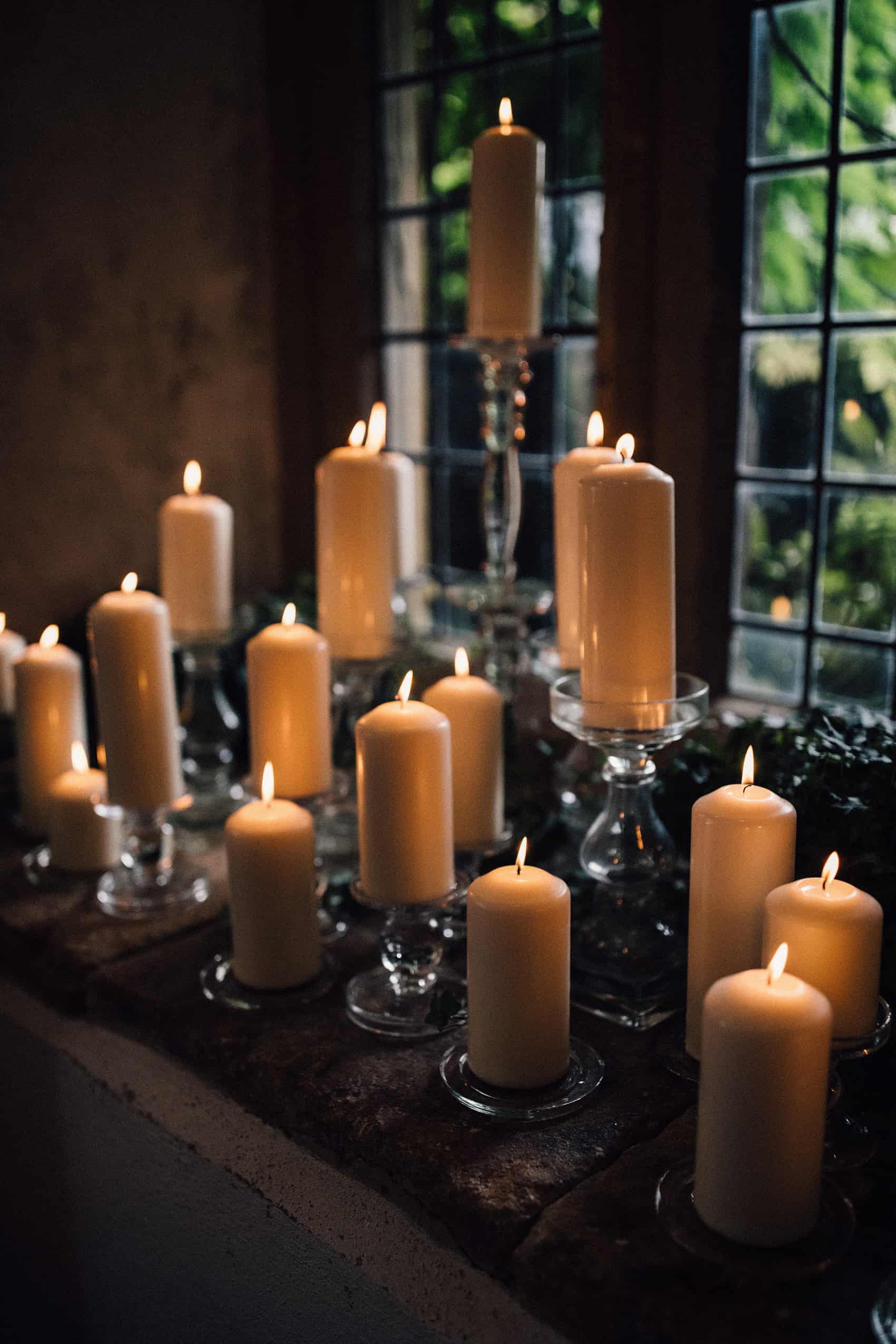 candle lit wedding ceremony