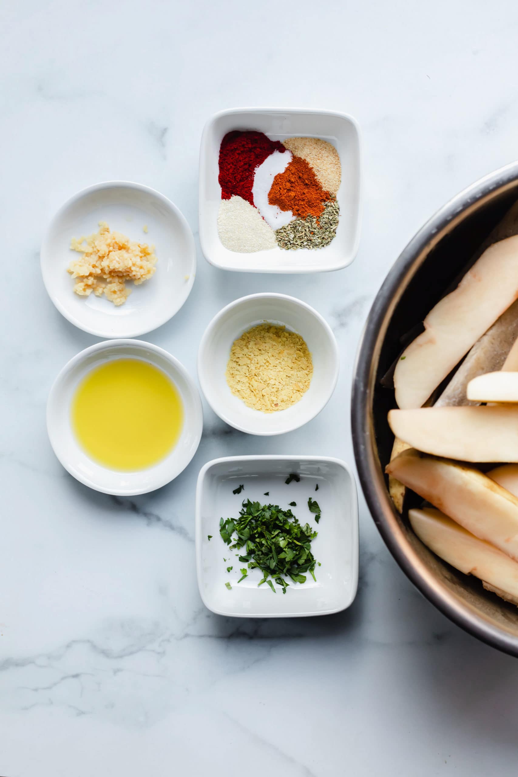 ingredients for oven baked potato fries