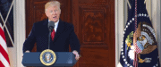 President Donald Trump giving a speech