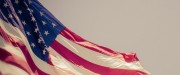 American flag in wind