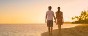 Couple walking on the beach