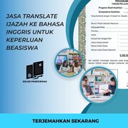 Jasa Translate Ijazah ke Bahasa Inggris Keperluan Beasiswa Luar Negeri