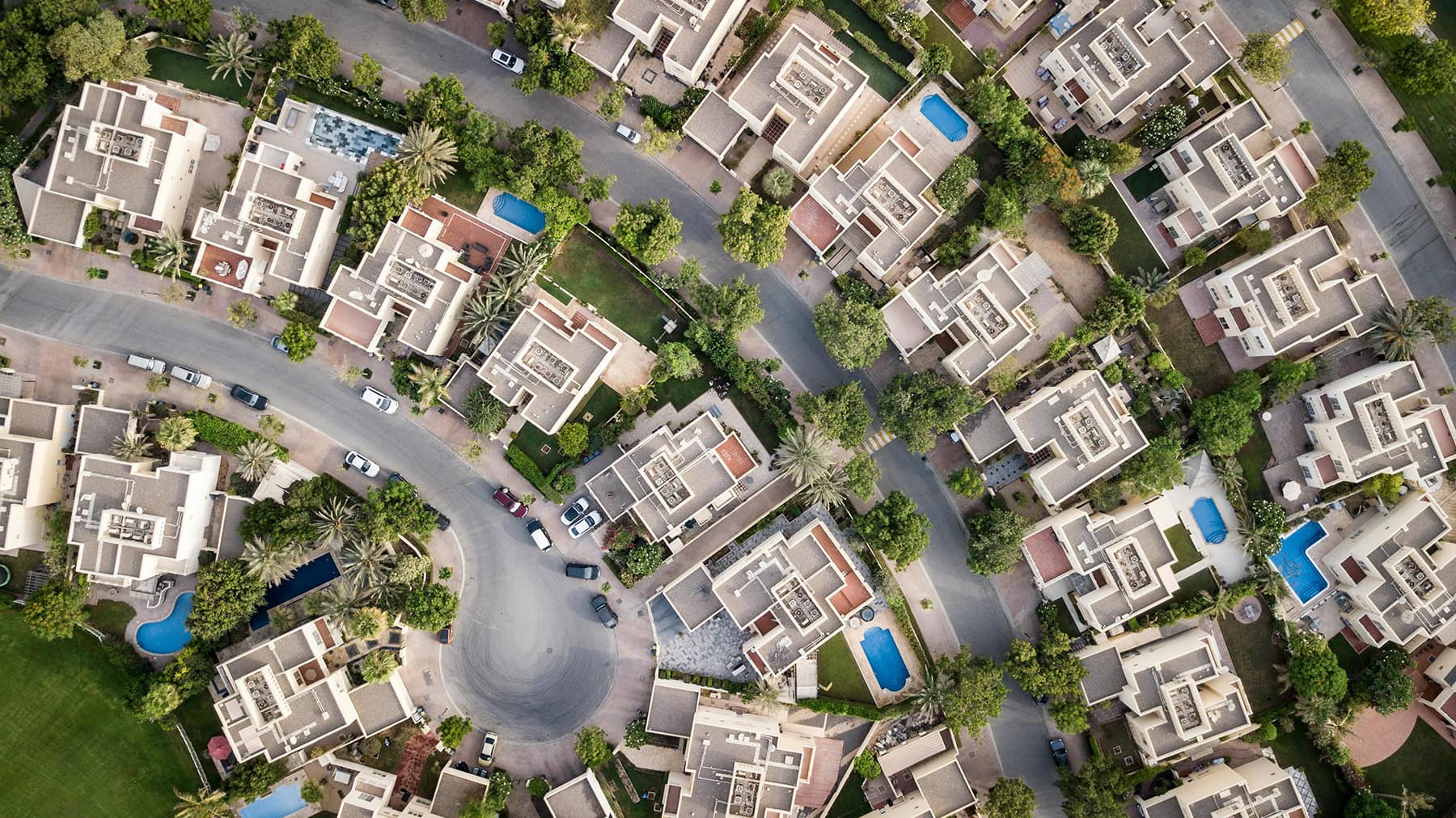 Arrival view of Neighborhood with Pools