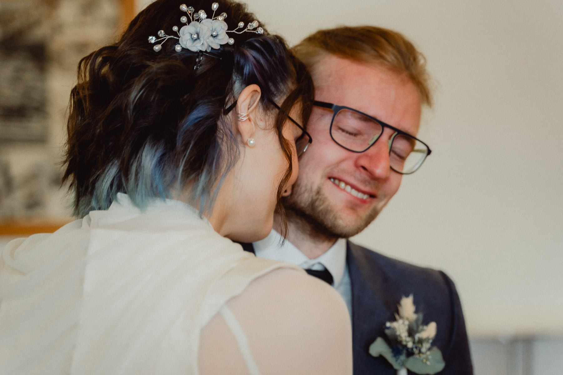 Photo capturing emotion during wedding ceremony