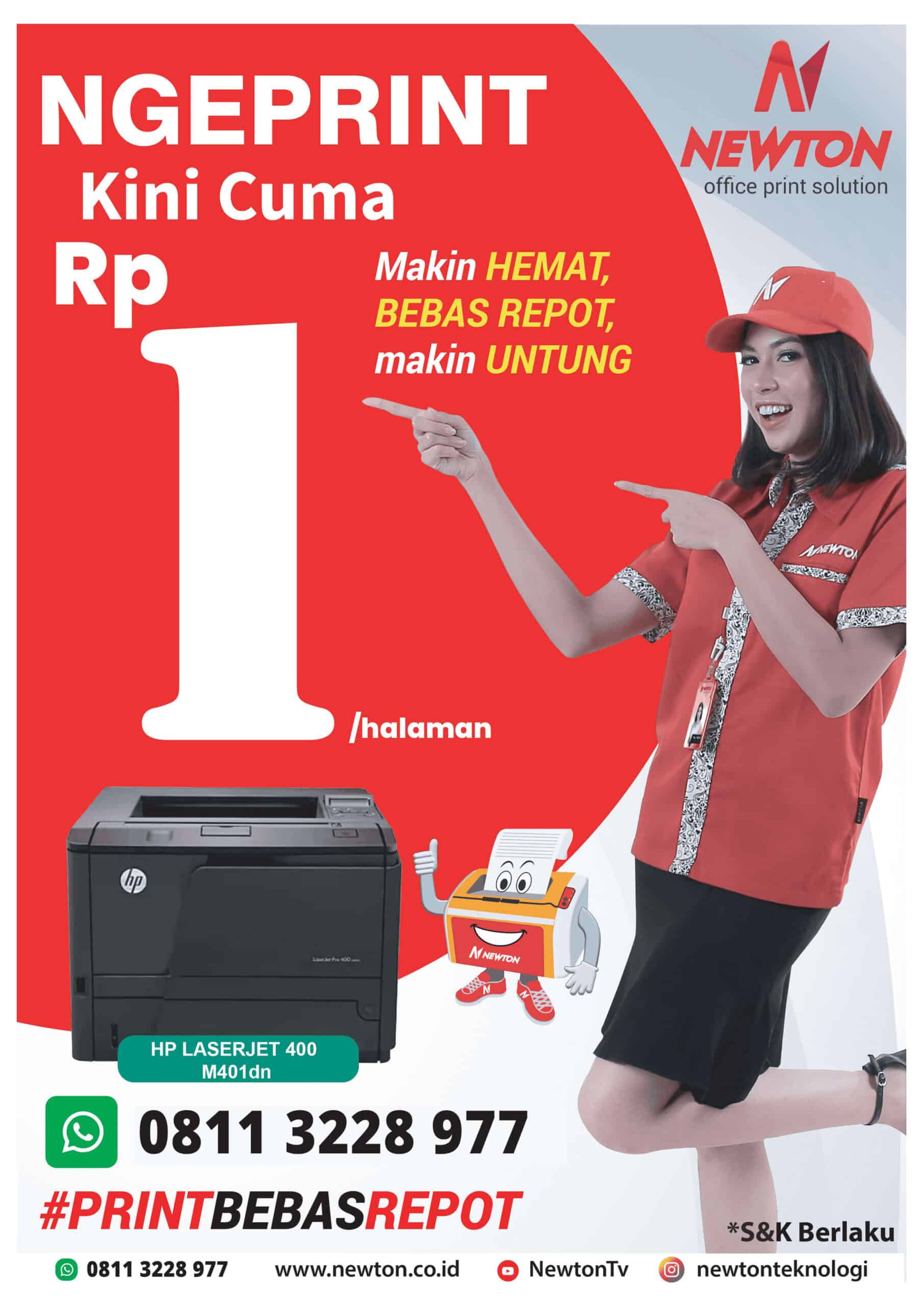 gratis sewa printer