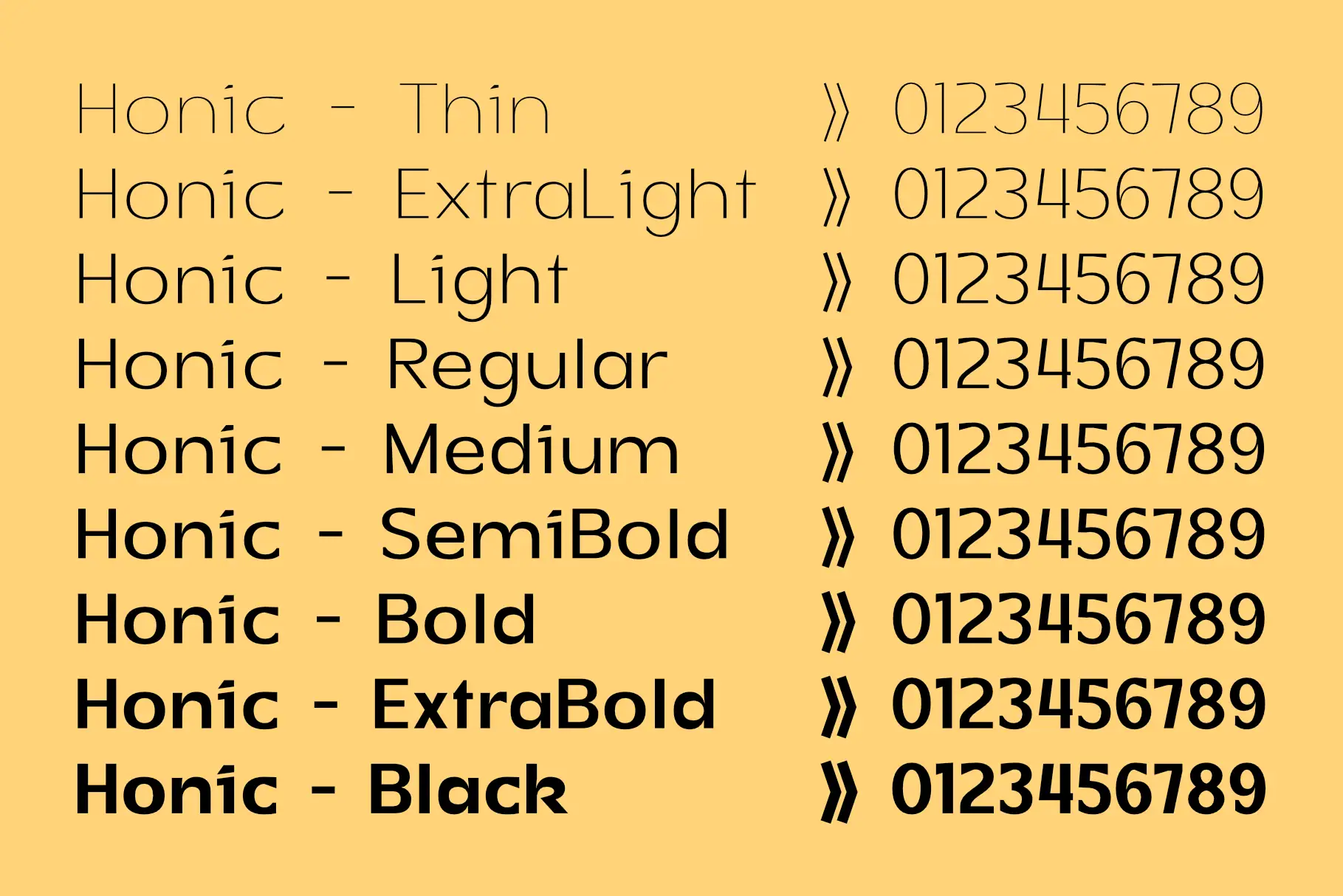 Honick is a clean and modern geometric sans serif font