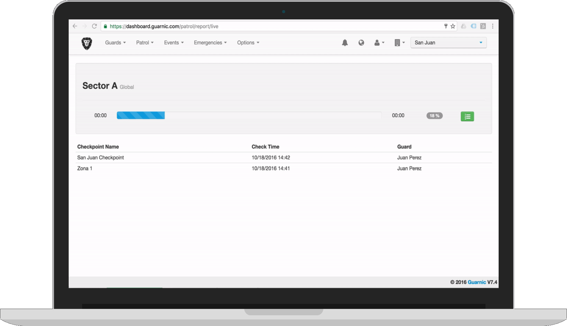 Guard Tour System Real Time Checkins
