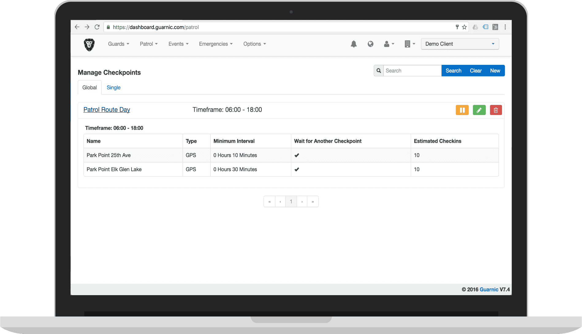 Guard Tour System Routes