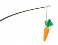 A carrot and stick used to illustrate bribery