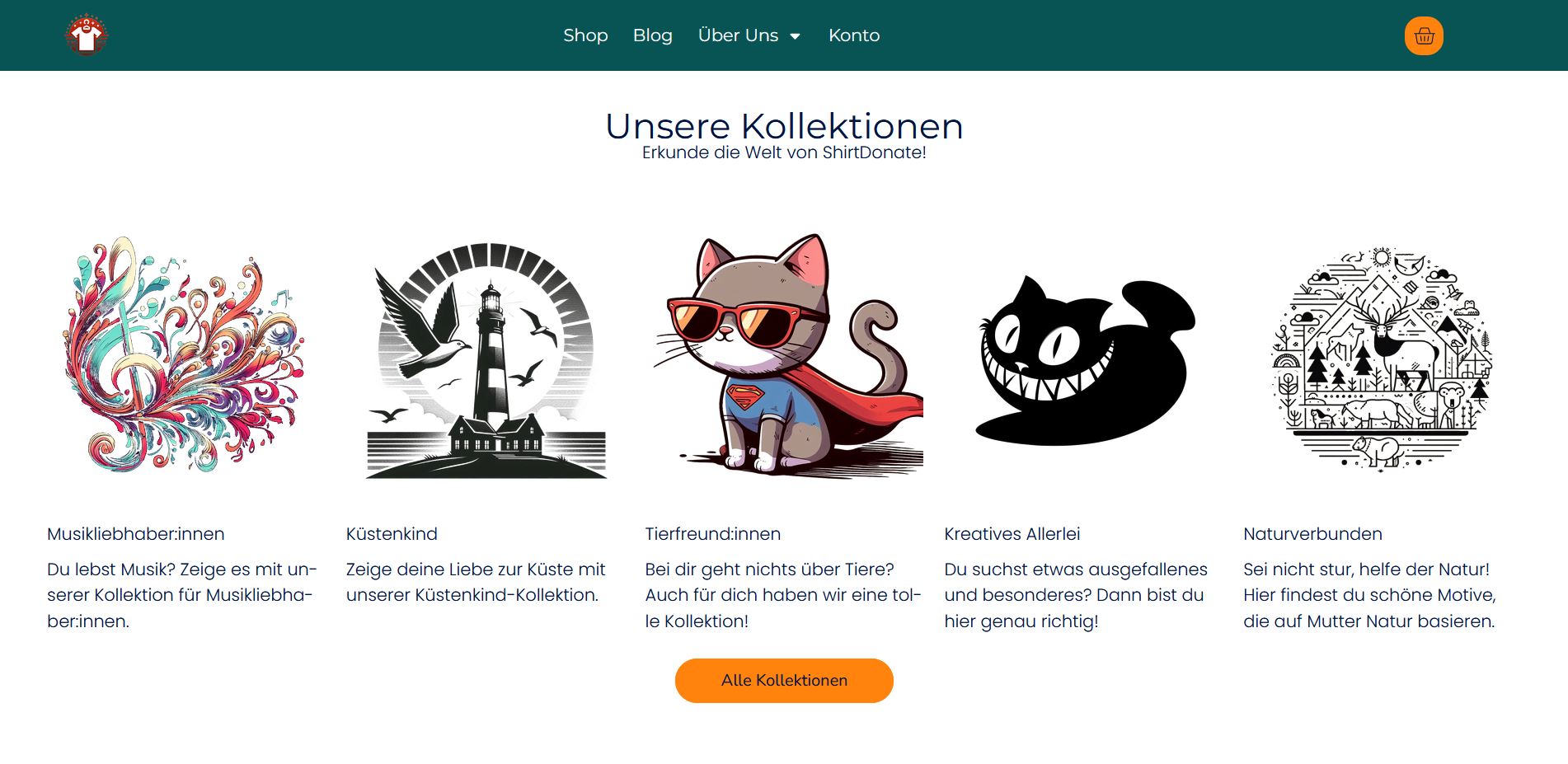 Screenshot von shirtdonate.de