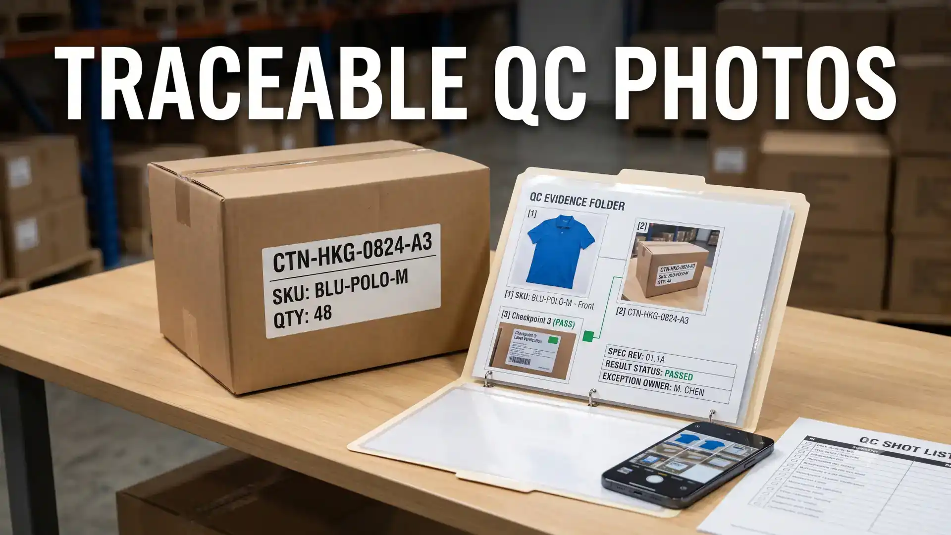 Featured cover showing a traceable QC photo evidence packet linking SKU carton and inspection checkpoints