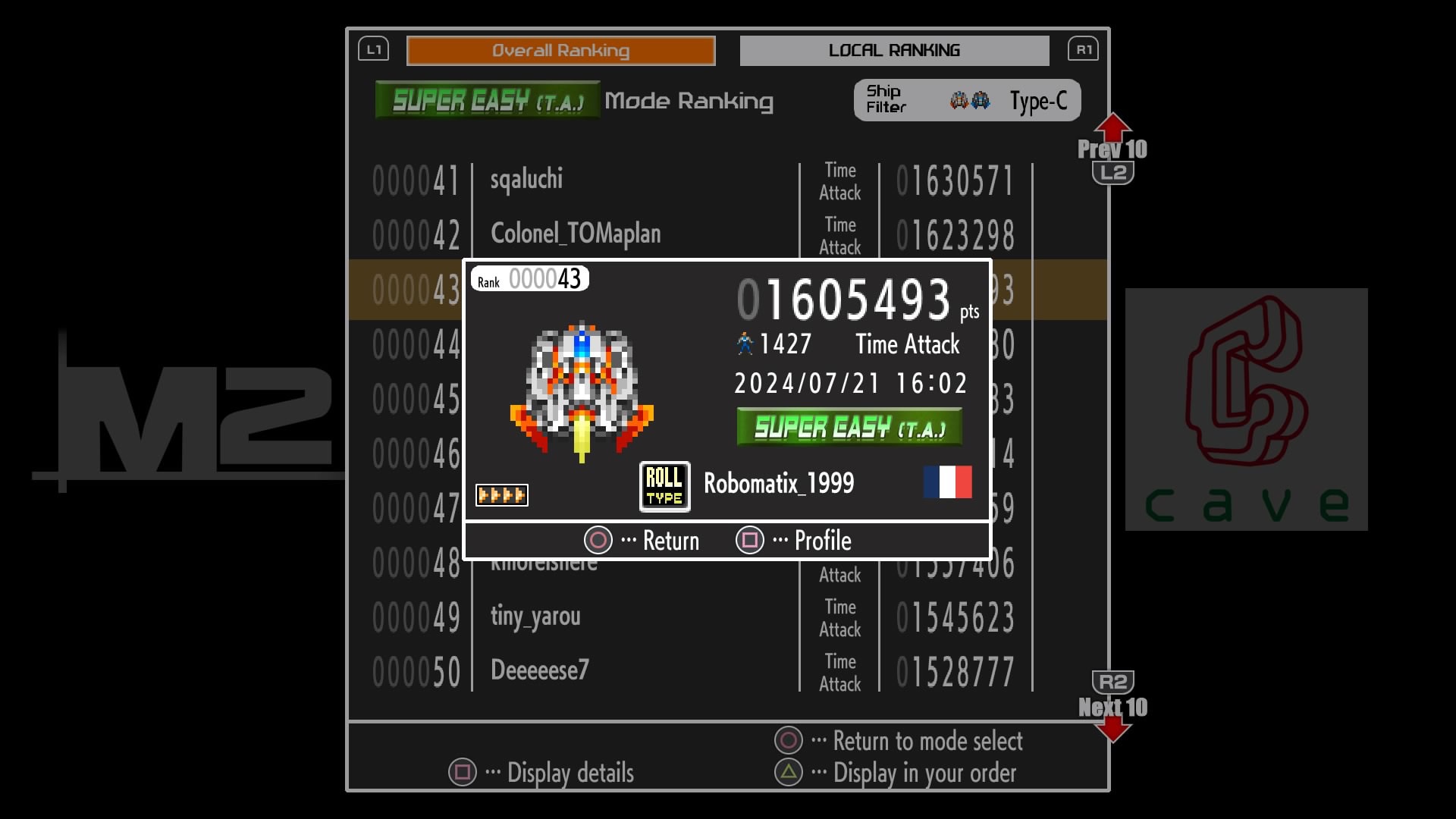 Dangun Feveron : Top 100 de chacun des vaisseaux en mode Super Easy Time Attack