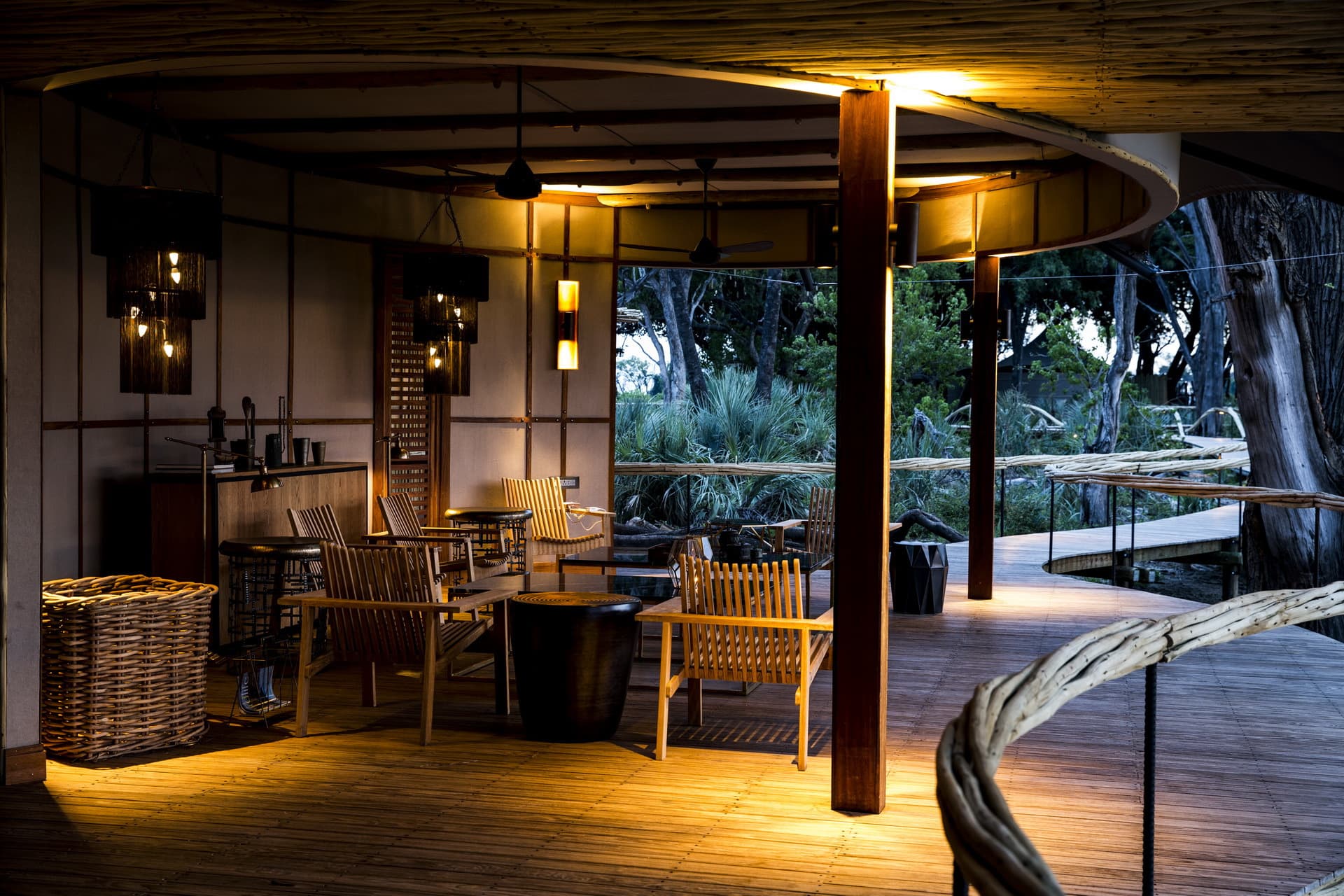 Lounge and paths, Mombo, Botswana