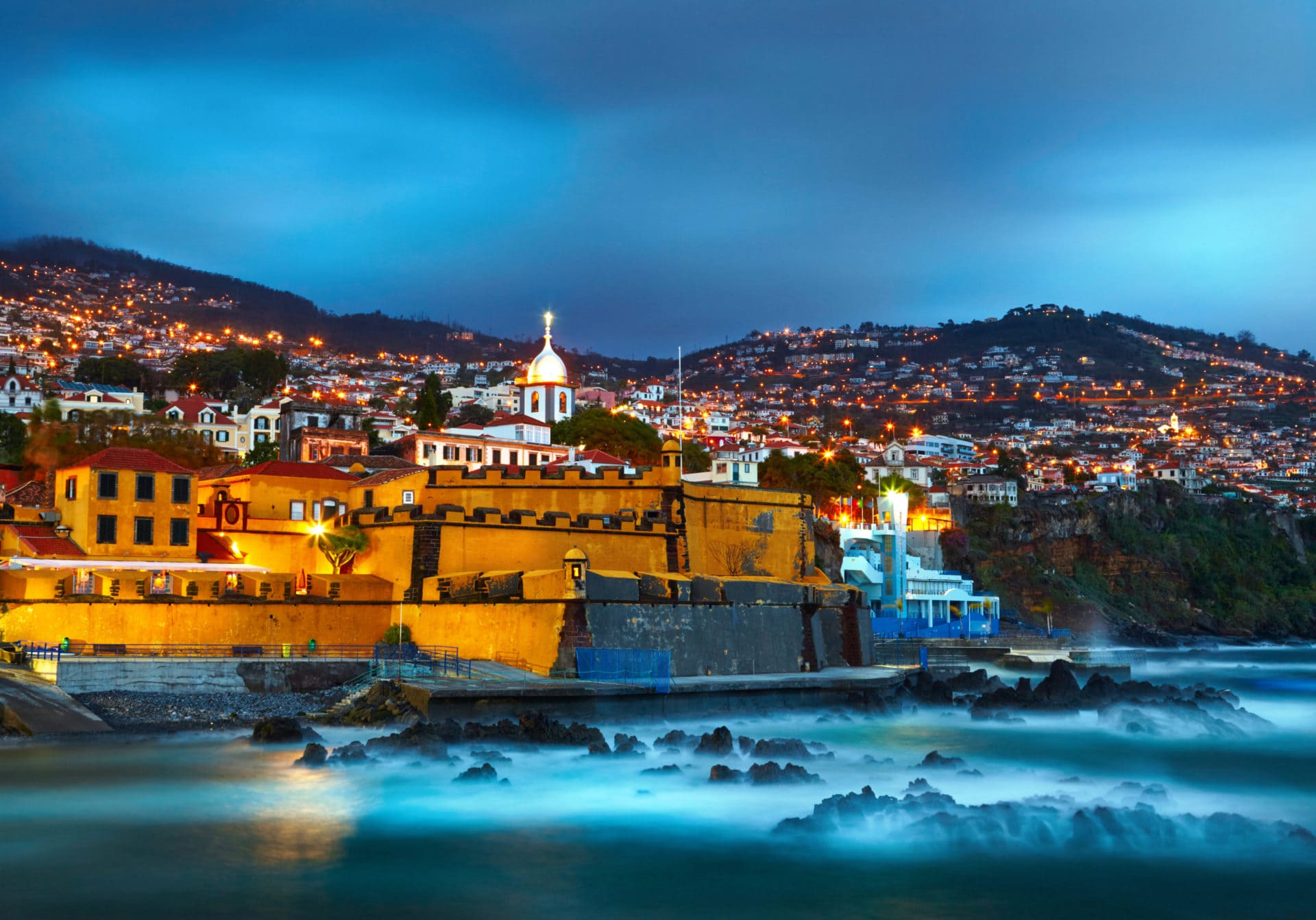 View of old castle Fortaleza de Sao Tiago. Funchal, Madeira, Por