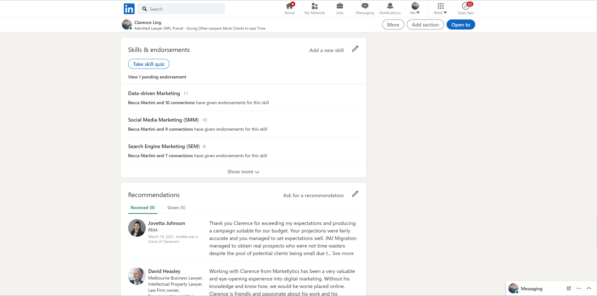 LinkedIn Recommendations