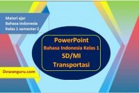 bahan ajar bahasa indonesia ppt kelas 1 transportasi