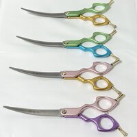 ママミングカーブセニングシザーペットブレンダートリミングカーブシザースキバサミ☀ カーブブレンディングシザーカーブセニングトリミングママミング