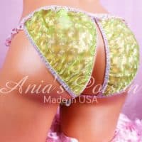 PLASTIC Green foggy Naughty OPEN BUTT Mens panties L XL