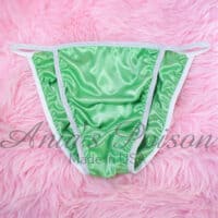 Ania's Sissy Green BUTTER SOFT Satin string bikini shiny wetlook men's panties sz XL