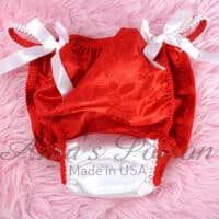 Ania's Sissy floral embossed Satin Red Christmas string bikini men's panties sz M