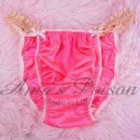 Ania's Sissy NYLON Hot PINK soft string Bikini Ruffled Lace sides men's panties sz L