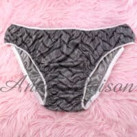 Ania's Sissy Butter Soft Satin Full Cut Gray and Gold Metallic panties Men's Bikini sz M/L