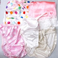 SECONDS LOT 5 Pieces MEN'S Sissy Satin Foil shiny Panties sz L