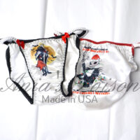 Ania's Sissy women's panties 2 Piece Lot sz S/5 - Beetlejuice with Lydia and Jack Skeleton string bikinis