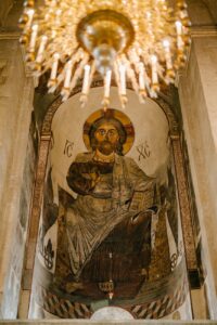 Navigating the Faith: Orthodox Christianity vs Catholic 4 icon on arched wall of orthodox cathedral