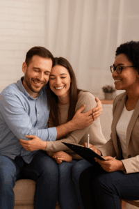 Couple rebuilding trust and enjoying a healthy relationship.