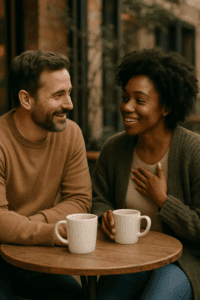 Couple having an open conversation to improve emotional connection.