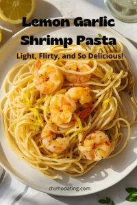 image of lemon garlic shrimp pasta,