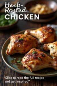 image of herb-roasted chicken thighs,