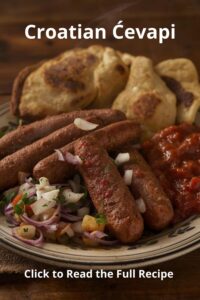 Croatian Date Night Recipes: Romantic Dinners from the Adriatic Coast 6 image of cevapi with flatbread,
