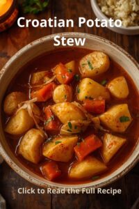 Croatian Date Night Recipes: Romantic Dinners from the Adriatic Coast 7 image of a Croatian potato stew perfect for date night,