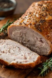 image of herb-crusted pork tenderloin,