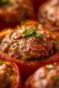 17 Easy Date Night Ideas That Bring You Closer 12 closeup image of stuffed bell peppers,