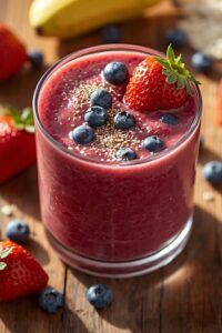 image of a berry power smoothie,