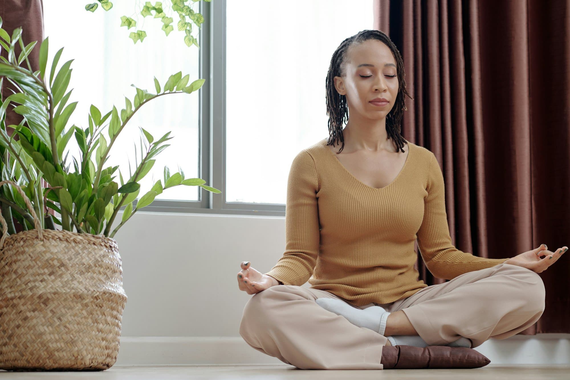 Woman Meditating to Stay Calm