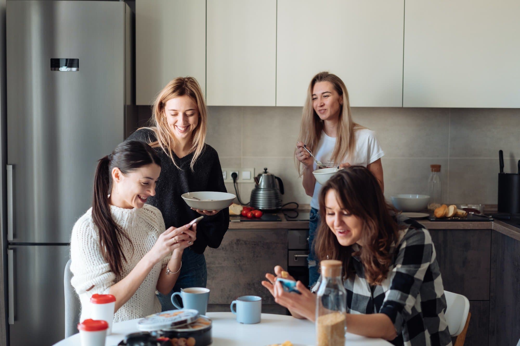 group of women in the kitchen group of women in the kitchen