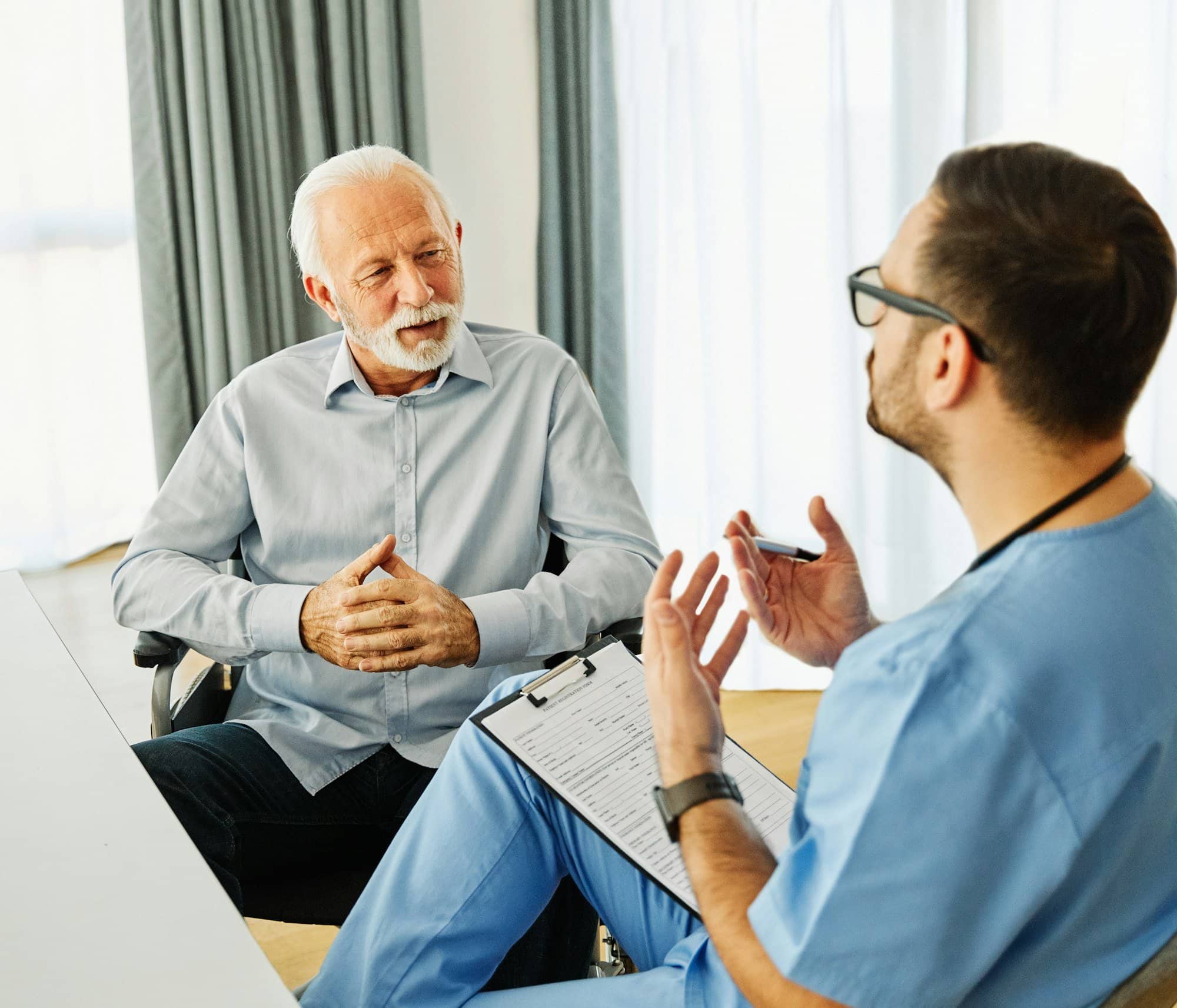 nurse doctor senior care caregiver help assistence retirement home nursing elderly man health