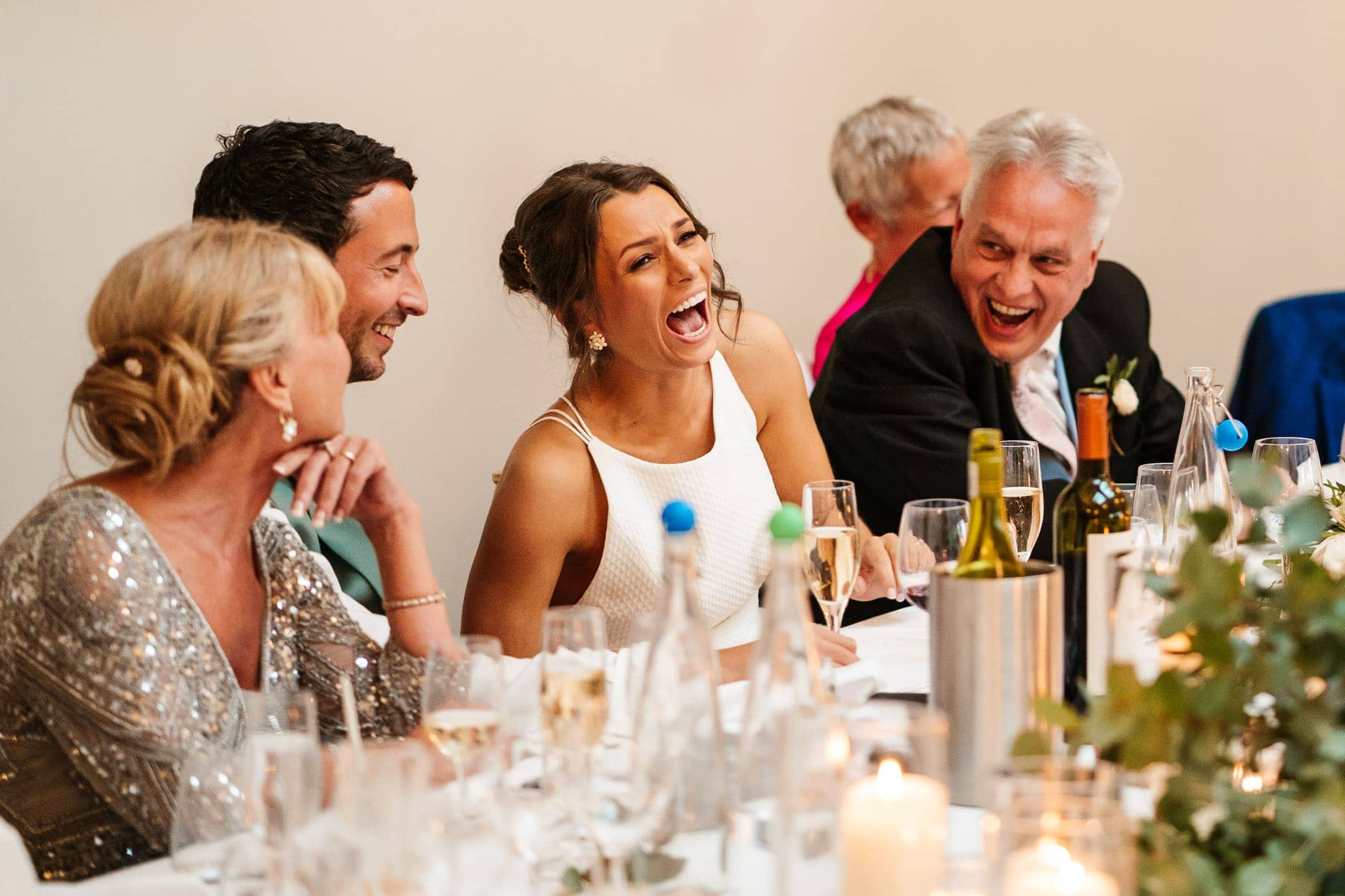 top table in hysterics during the speeches
