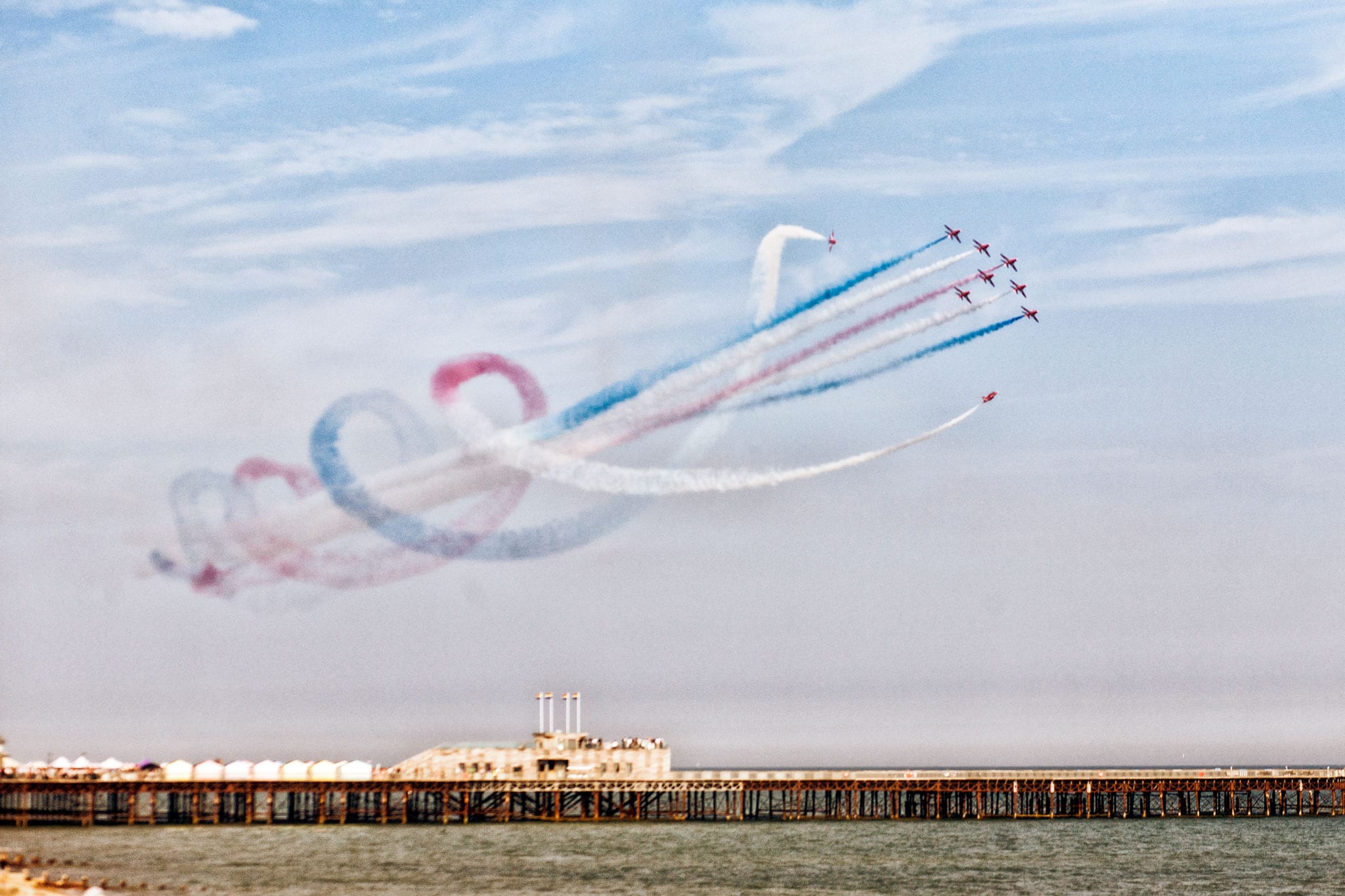 Red Arrows at Hastings Pier
