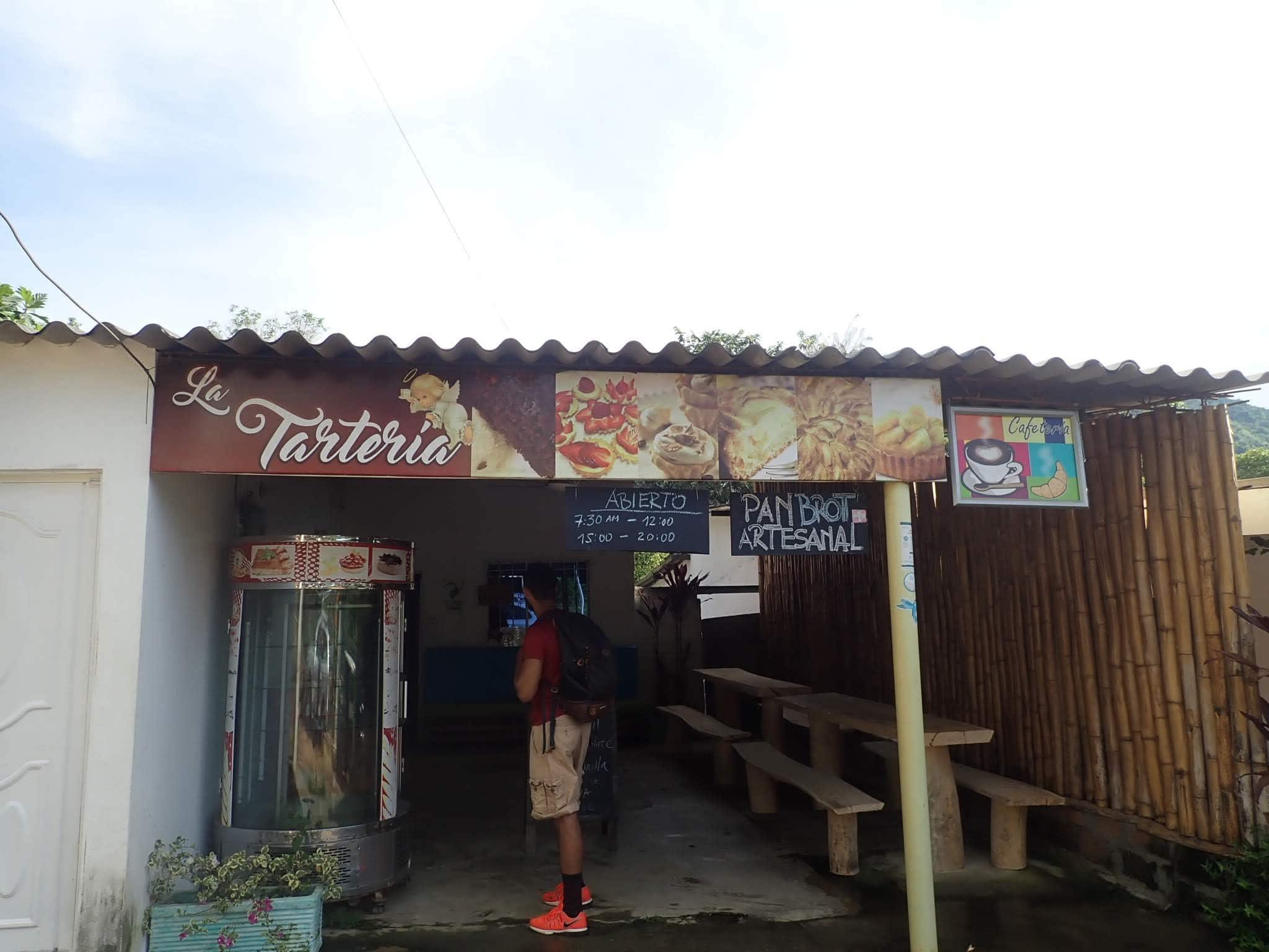 The entrance to La Tarteria in Minca, Colombia