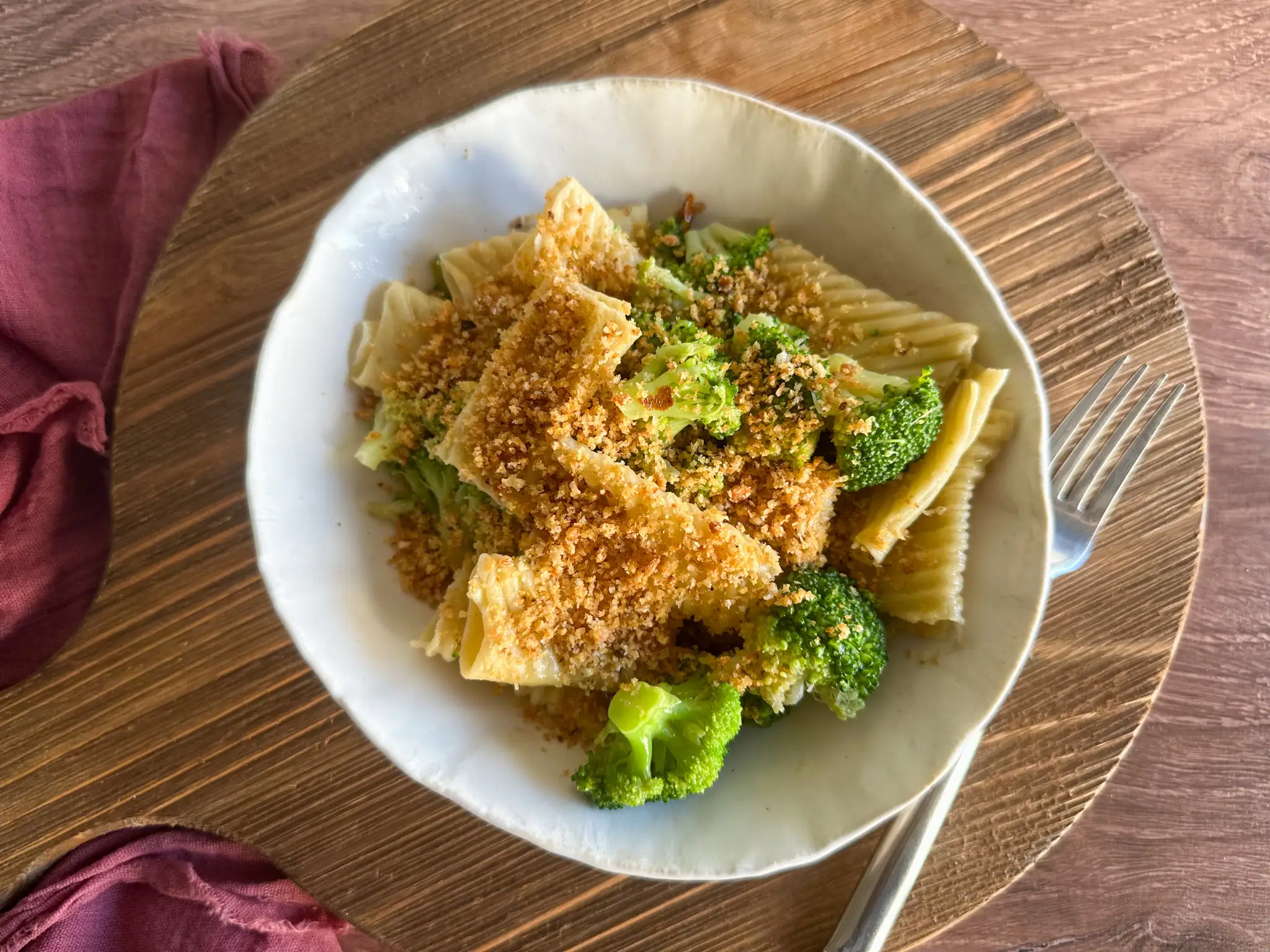 Rigatoni with Broccoli, Anchovies & Crispy Breadcrumbs