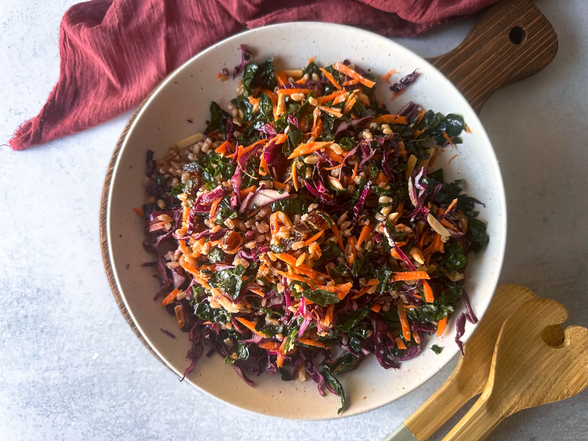 Winter Kale Salad with Farro, Pecorino & Dates
