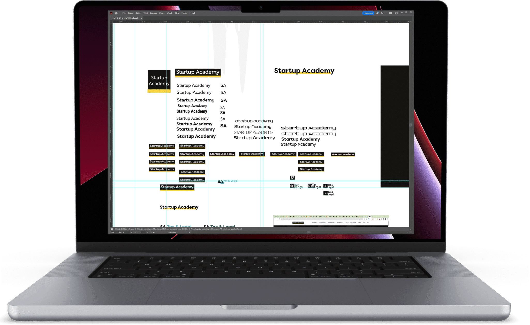 Nowe logo Startup Academy projekt w programie graficznym Nowe logo Startup Academy projekt w programie graficznym